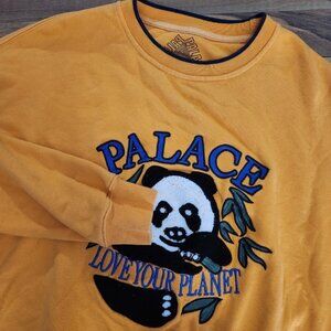 Palace Skateboards Panda Love Your Planet Crewneck Pullover Size Large Euc